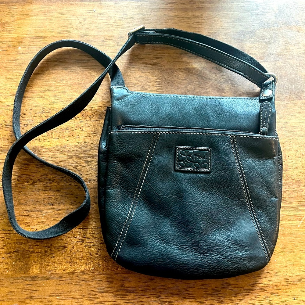 Fossil Crossbody Black Leather Purse